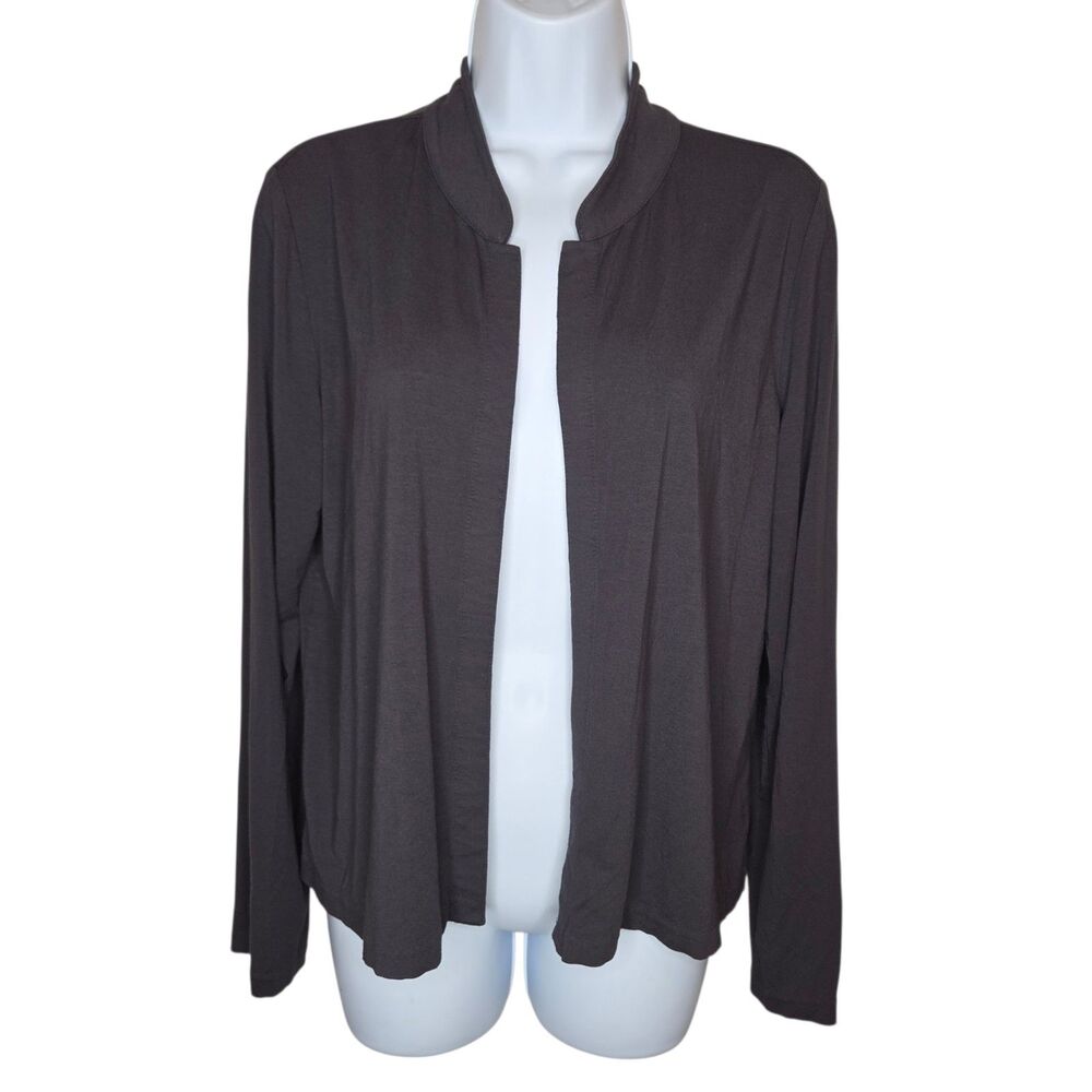 J.Jill Stretch Open-Front Cardigan Jacket / Mock Neck Shrug Size Medium